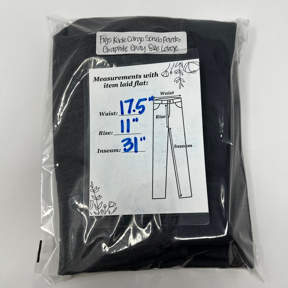 FIGS Kade Cargo Scrub Pants Graphite Gray Technical Collection Large T21004 - Picture 6 of 6